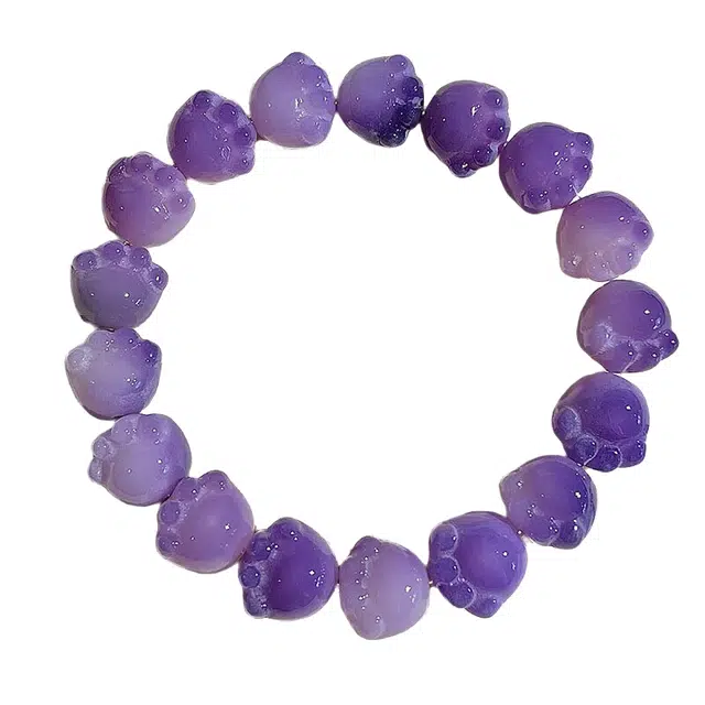 余笙情 紫葡萄可爱猫爪 招财猫 新中式复古风 国潮小众佛珠 菩提根 手串 男女同款情侣款