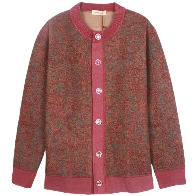 棉基因 蓄热锁温加厚柔软中老年时尚开衫保暖上装 女款 姜红