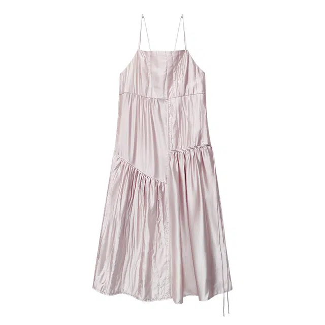 桑罗 绗缝系列 吊带无袖舒适睡裙 女款 粉色