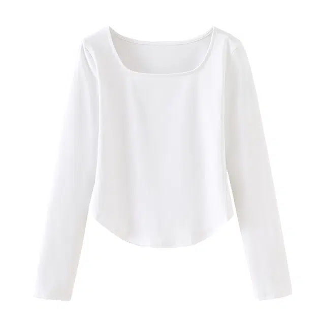 雅鹿 加厚纯色方领打底磨毛内搭长袖保暖上装 女款