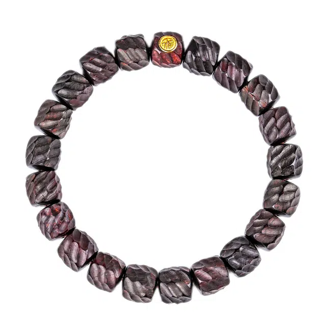 物㯖 收藏级国潮手工精雕单圈文玩轻奢高级感佛珠财源滚滚好运连连念珠送人盘玩#寓意好物 小叶紫檀 手串 男女同款情侣款