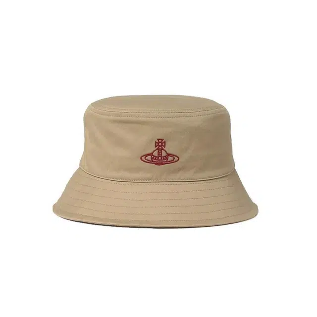 Vivienne Westwood Logo Cotton Bucket Hat Beige
