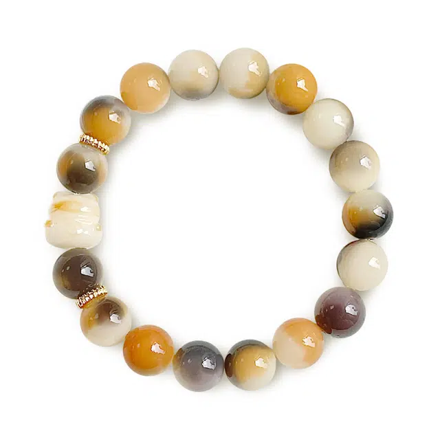 【普陀山官方已过香】 普陀山文创 招财猫炭烧新中式盘玩绕指柔文玩转运珠佛珠#好运 闺蜜生日礼盒装 菩提根 手串 男女同款情侣款