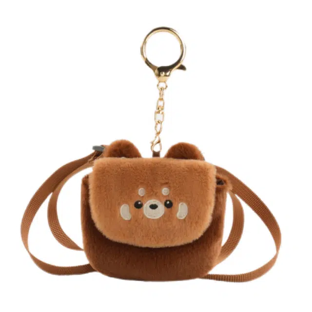 抱竹 古力古力 小熊猫趴趴玩偶系列 可爱百搭 毛绒 双肩包 中号 男女同款情侣款 棕色