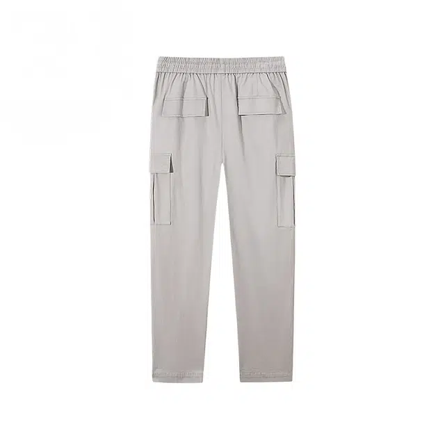 超级安踏 运动生活系列 纯色中腰系带舒适透气直筒休闲裤 男款 耐久灰