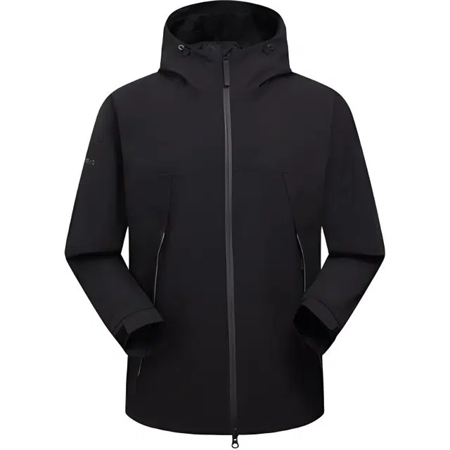 探路者  旅行户外系列 运动休闲简约纯色连帽  防水透气冲锋衣 男女同款