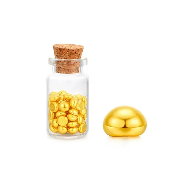 鸳鸯金楼 财富豆  花样储蓄存钱保值收藏理财  攒钱转运珠聚财进宝 一天一粒一起暴富#好运 足金 投资类 黄金金豆 男女同款情侣款