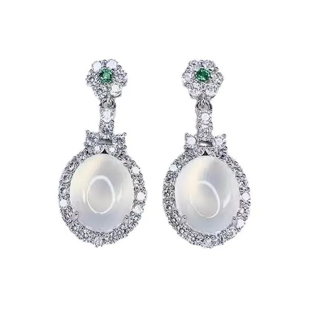 识恩 冰清玉洁表白神器太阳花新中式国潮 宫廷古风水滴 招财转运 上岸平安 笑口常开 小众设计 轻奢高级#好运 玉髓 耳环 女款