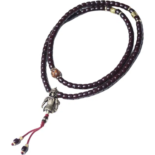 爵倾 直切朱砂供大黑合金黑武士黑金无相隔片椰壳隔片 星月菩提 珠串 男女同款情侣款