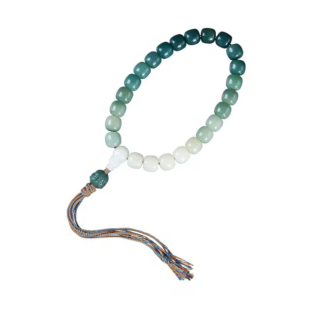 書卓 风化手持 简约渐变款流苏手捻 国潮古风 白玉菩提 手串 男女同款情侣款