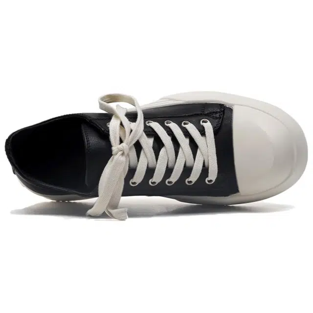 年走索 牛剖层革 通勤复古经典 低帮 板鞋 男女同款 黑色