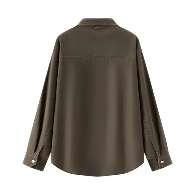 森马 户外复古工装宽松纯棉长袖衬衫 男款