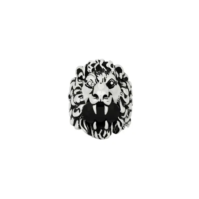 GUCCI Crystal Lion Head Ring