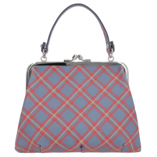 Vivienne Westwood Empress Silver Hardware PU Bag Blue Orange