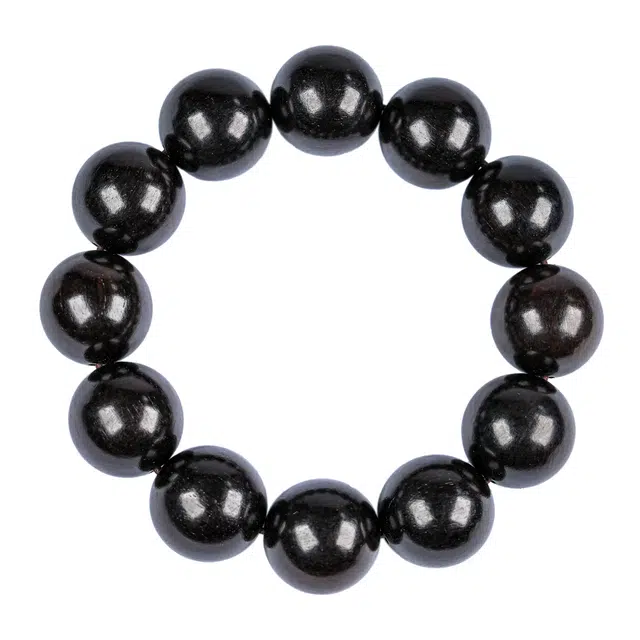 时来运转 素于 国风新中式手把盘玩串木质文玩佛珠招财纳福转运珠复古轻奢简约基础款平安#好运檀木念珠饰品 黑檀 手串 男女同款情侣款