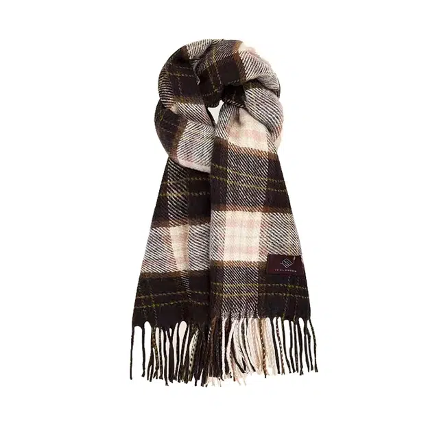 【新年红】 浪莎 圣诞新年红色格子流苏围巾冬季复古韩系氛围感防寒保暖软糯围脖披肩 男女同款情侣款 礼盒装 绒线围巾 男女同款情侣款