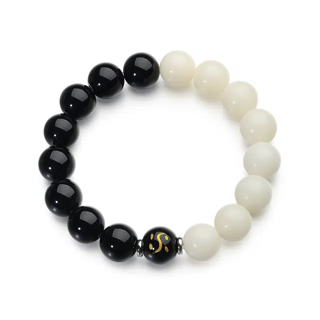 周帝王 玄素黑白 简约高级 菩提根 手串 男女同款情侣款