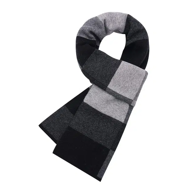 啄木鸟 撞色格子英伦风百搭商务轻奢保暖舒适大气 绒线围巾 男款