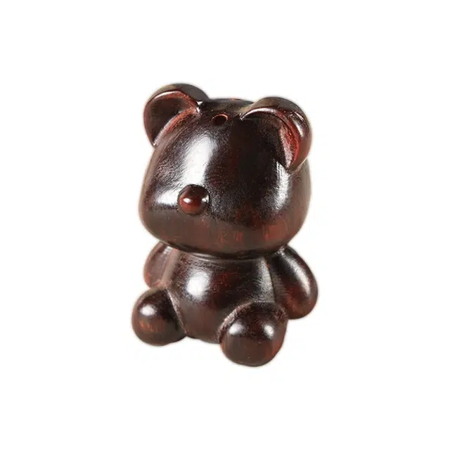 招财纳福 琉堇 新中式汽车中控台卡通小熊摆件 古风招财纳福文玩配件 车载治愈萌宠手机配饰 国风文玩装饰 紫檀属 摆件 男女同款情侣款