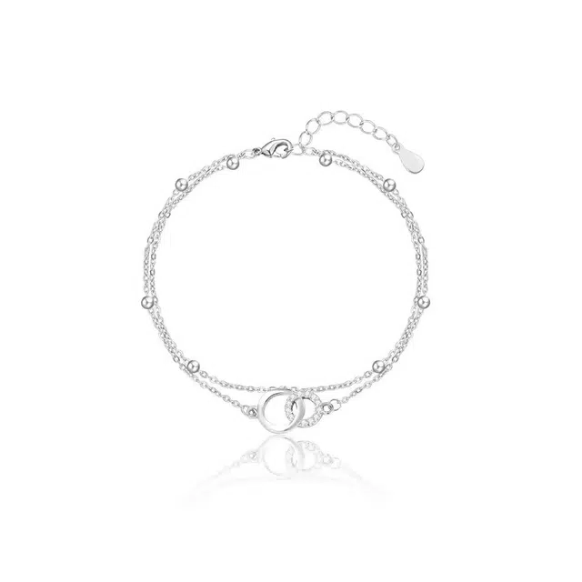 克兰茜 莫比乌斯 小众设计 轻奢精致简约高级感手饰 时尚日常百搭温柔气质女友心动 礼盒装 锆石 手链 女款