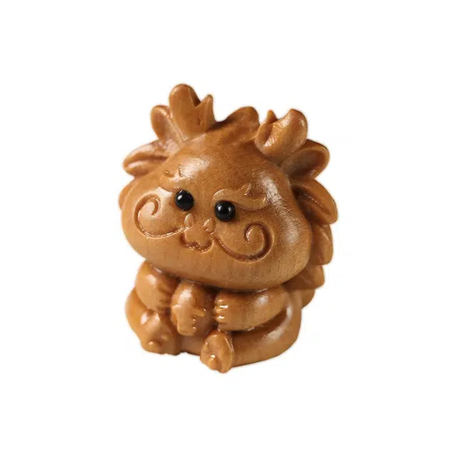 萌宠小龙 琉堇 古风茶宠摆神兽生肖可爱龙茶桌茶台中控台精品茶汽车中控台装饰件#好运 紫檀属 摆件 男女同款情侣款