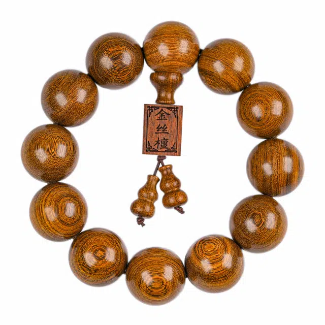 素于 多财多福转运珠国风新中式文玩佛珠招财转运上岸纳福平安#好运念珠饰品 金丝檀木 手串 男女同款情侣款