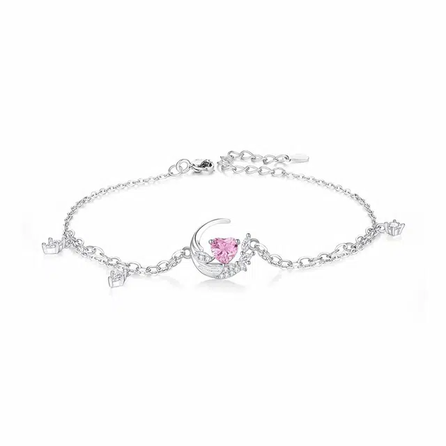 克兰茜 心动魔法系列 轻奢简约闪耀爱心精致日常百搭锁骨链女生 温柔气质女友心动恋爱告白表白生日纪念日送礼闺蜜礼盒装 合金 手链 女款