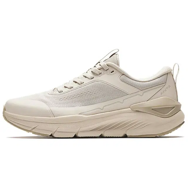 超级安踏 逸步 舒适百搭防滑耐磨包裹性 低帮 休闲跑步鞋 女款 米白色