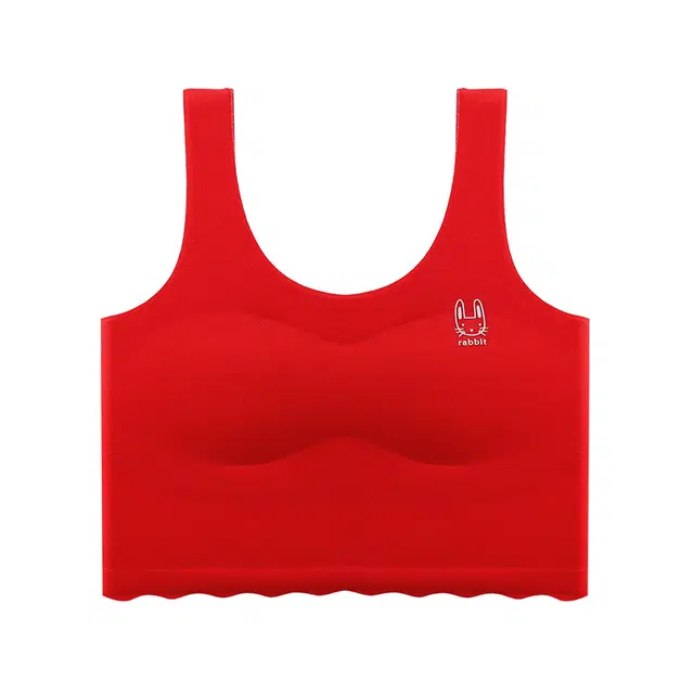 欧迪芬 舒适青春发育期年初高中无痕塑性背心文胸 女款 本命红