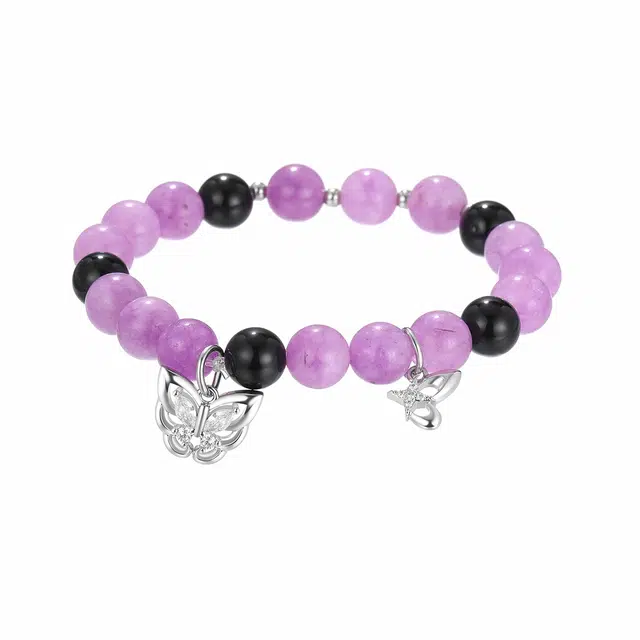 珂里 甜美精致紫蝶魅影 蝴蝶小众设计感 轻奢气质原创高级 水晶 手串 女款
