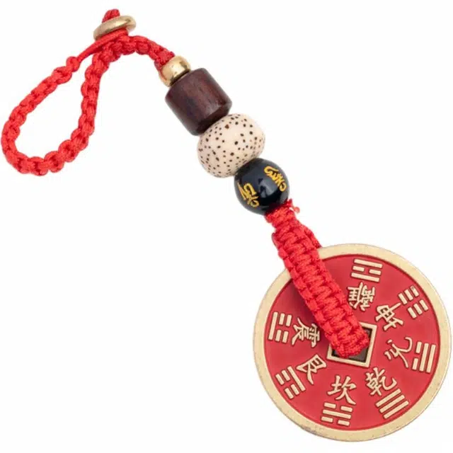 仙源 山鬼花钱 一帆风顺简约好运转运珠串#好运 紫檀属 手机挂 男女同款情侣款