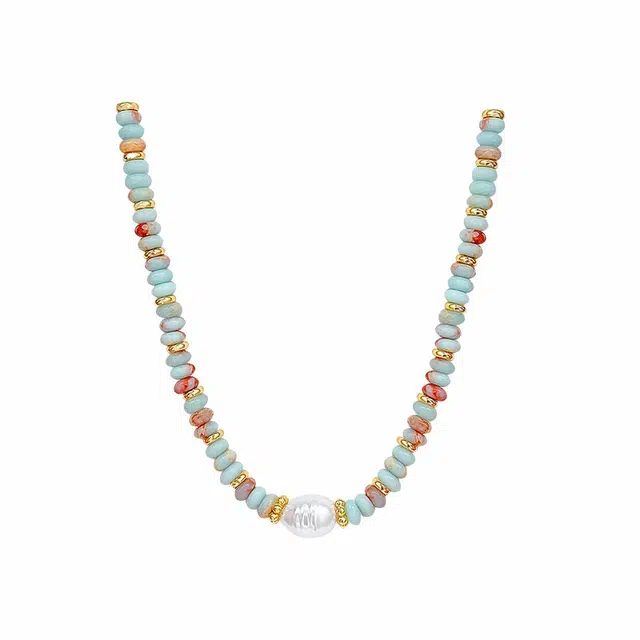 前方大荒野 彩色多巴胺串珠简约锁骨链时尚轻奢小众设计个性穿搭日常休闲小清新甜美迷人 树脂 项链 女款