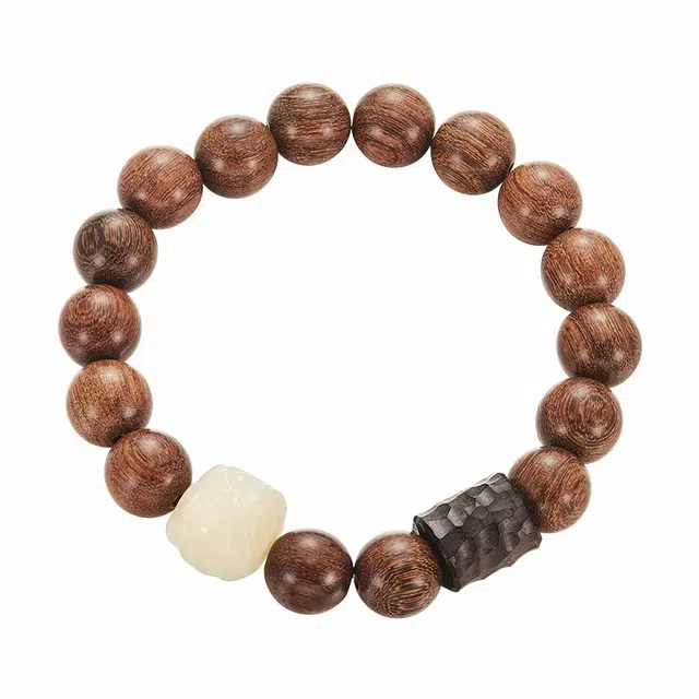 迷颂玛 新中式醒狮 招财纳福好运 八方来财 复古文玩 金丝檀木 手串 男女同款情侣款