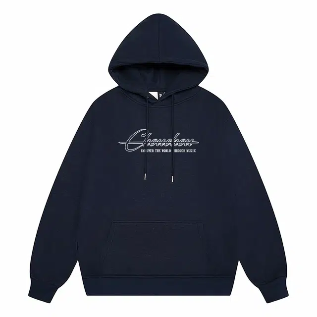 周同学 周杰伦 美式个性字母印花基础款连帽宽松套头加绒加厚防寒保暖无性别主义时尚简约舒适长袖卫衣 男女同款