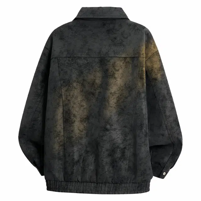 雅鹿 机车风纯色基础款加厚保暖休闲宽松翻领舒适加绒防寒夹克外套 男女同款