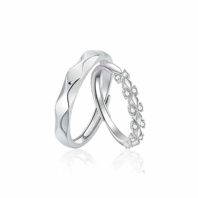 克兰茜 为爱加冕系列对戒 菱形款 钟爱久久 浪漫精致百搭小众高级感 开口戒可调节 恋爱表白约会学生告白纪念日 铜 戒指 男女同款情侣款