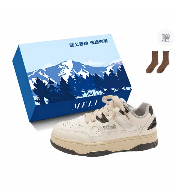 小鹿米利 百搭时尚通勤厚底小白鞋轻便休闲运动 包裹性防滑耐磨 低帮 板鞋 女