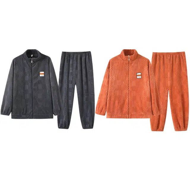 好福份 立领保暖时尚可外穿简约舒适家居服睡衣套装 男女同款