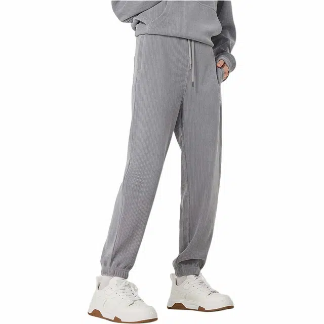 美特斯邦威 简约百搭直筒纯色针织运动裤 男女同款