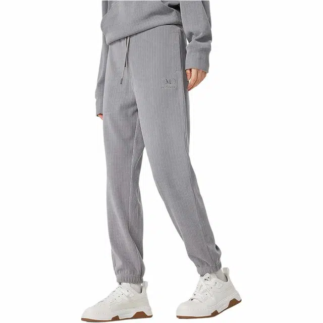 美特斯邦威 简约百搭直筒纯色针织运动裤 男女同款