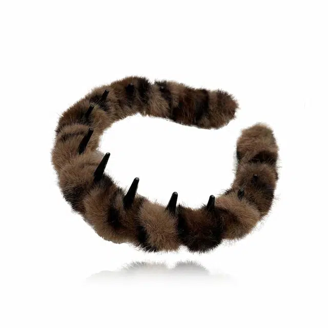 零界 小爪豹纹毛茸茸头箍可爱高颅顶日常洗脸化妆敷面膜头饰 亚克力 发箍 男女同款情侣款