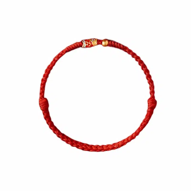 阡陌 上岸锦鲤 新中式复古国风编织锦鲤手绳 逢考必过中考高考礼盒 精致简约时尚百搭小众高级设计感  织物 手链 男女同款情侣款