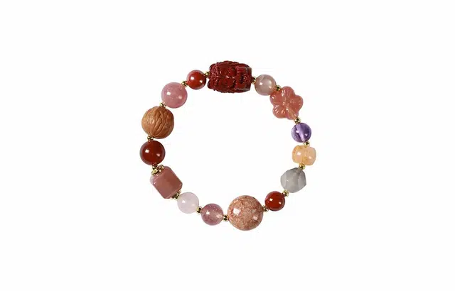 克拉日记 甜美烂漫梦幻手链【凤九】多宝珠手腕气质手链手饰招财平安好运 再造辰砂朱砂 手串 女款