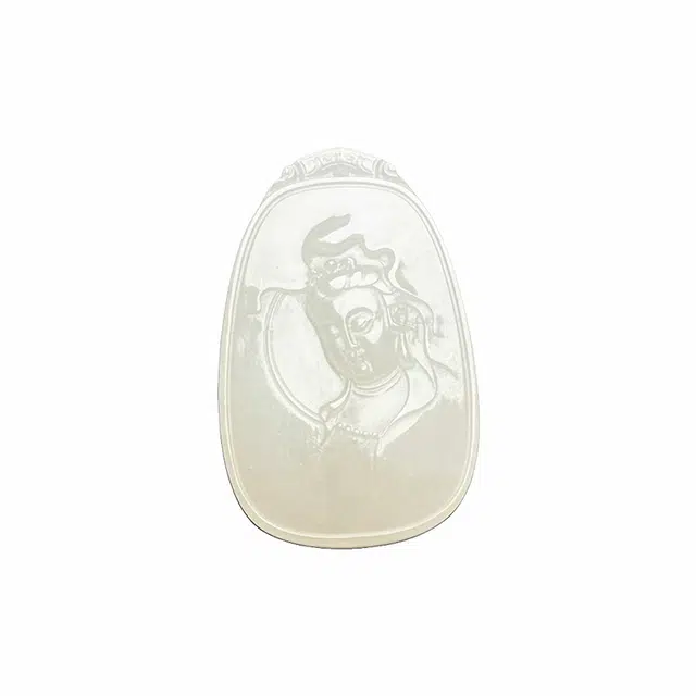 舒杰 【孤品】和田玉观音吊坠 国潮 白玉 男女同款情侣款