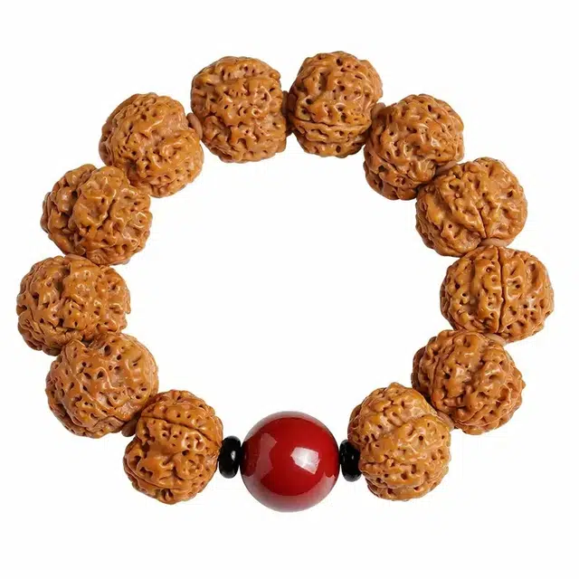 玉临门 不能盘红包退 六瓣尼泊尔精品文玩再造辰砂佛珠手持盘玩 招财进宝转运念珠手饰#好运 金刚菩提 手串 男女同款情侣款