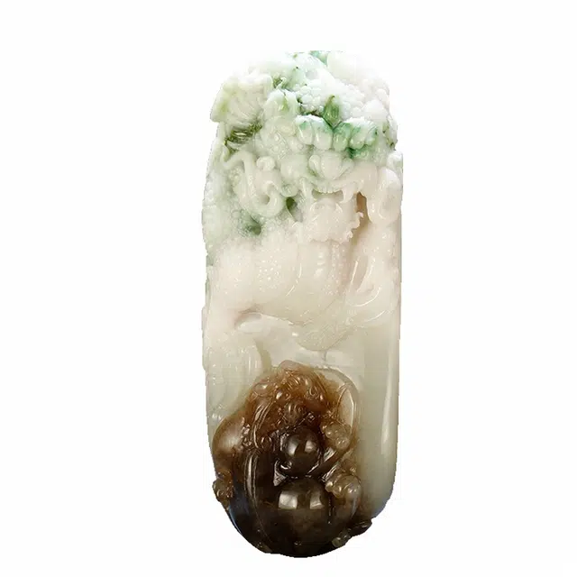 玉说 生肖龙孤品貔貅 冰白酱紫绿白多色款 独山玉 玉石摆件雕件