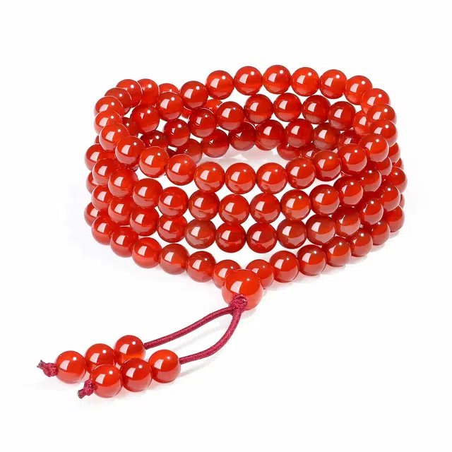【普陀山官方已过香】 普陀山文创 新中式复古国风本命年红转运珠珠多圈叠戴佛珠 小众百搭气质#好运 生日礼盒装 玛瑙 手串 男女同款情侣款
