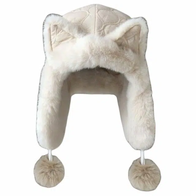 俞兆林 东北护耳 可爱狐狸耳朵 涤纶 雷锋帽 女款 米色/黑色/浅卡其/深卡其