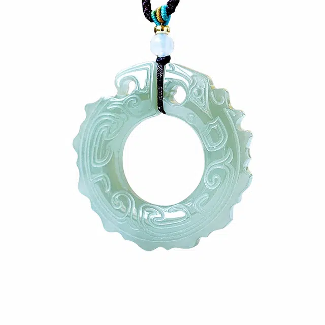 舒杰 中式国潮鱼化龙 和田玉 青白玉 男女同款情侣款