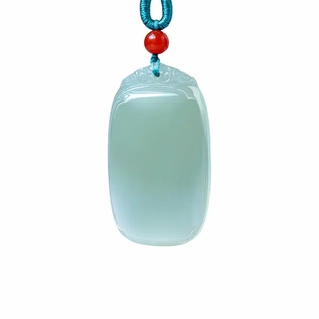 舒杰 中式百搭平安牌 和田玉项链 青白玉 男女同款情侣款